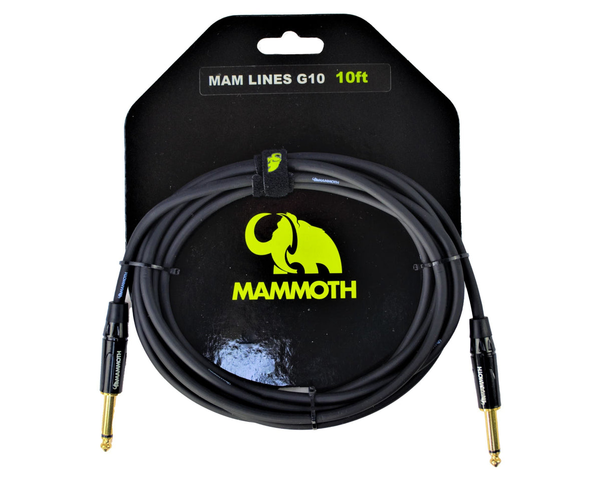 Mammoth MAM LINES G10 Instrument Cable - 10ft (Straight 1/4" Jacks)