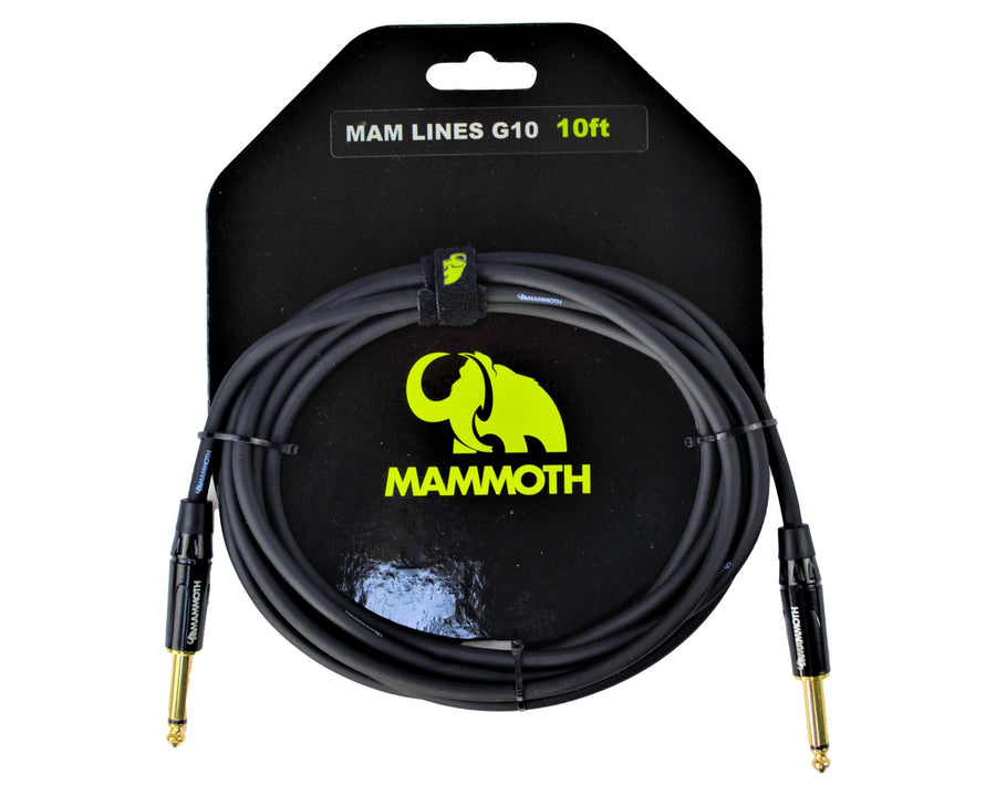 Mammoth MAM LINES G10 Instrument Cable - 10ft (Straight 1/4" Jacks)