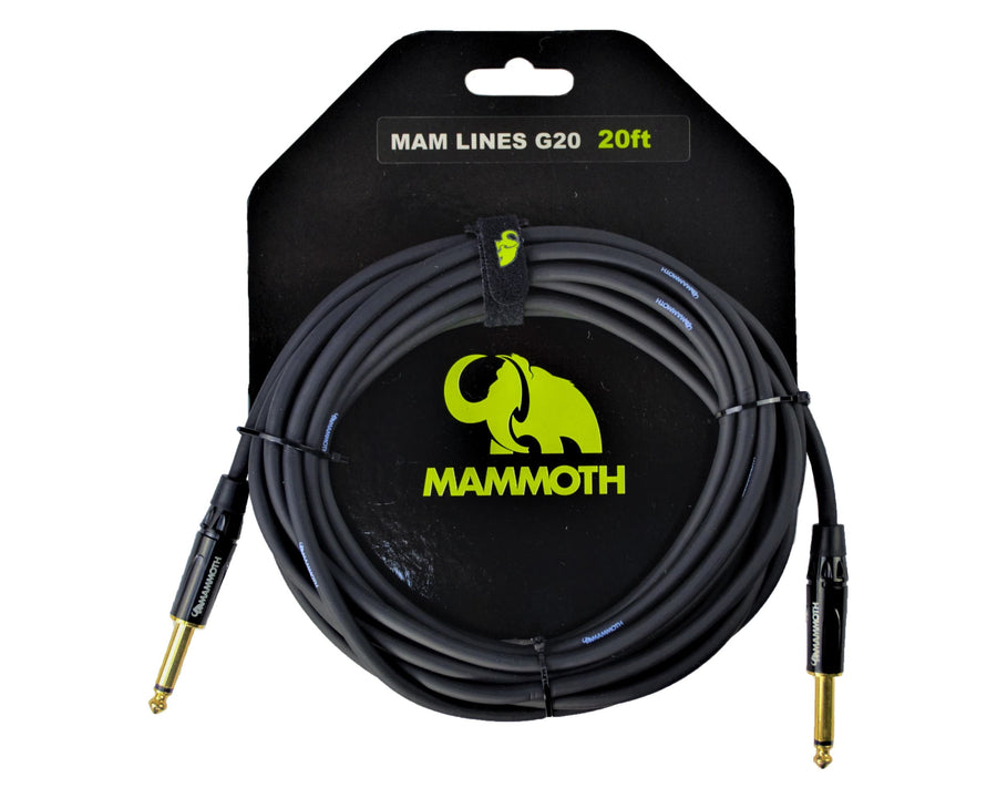 Mammoth MAM LINES G20 Instrument Cable - 20ft (Straight 1/4" Jacks)