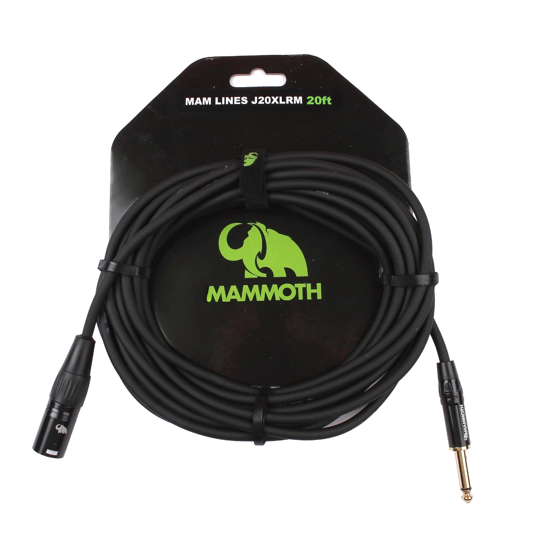 Mammoth MAM Lines J20XLRM - Audio Cable - 20Ft - Mono Jack to XLR Male