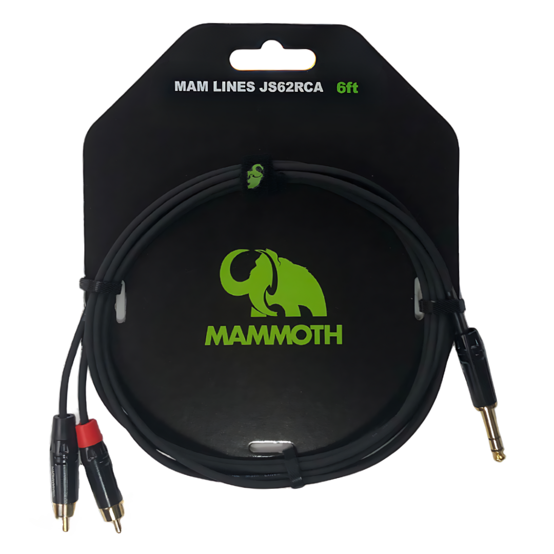 Mammoth MAM Lines JS62RCA - Audio Cable - 6Ft - Stereo Jack Tp 2 RCA