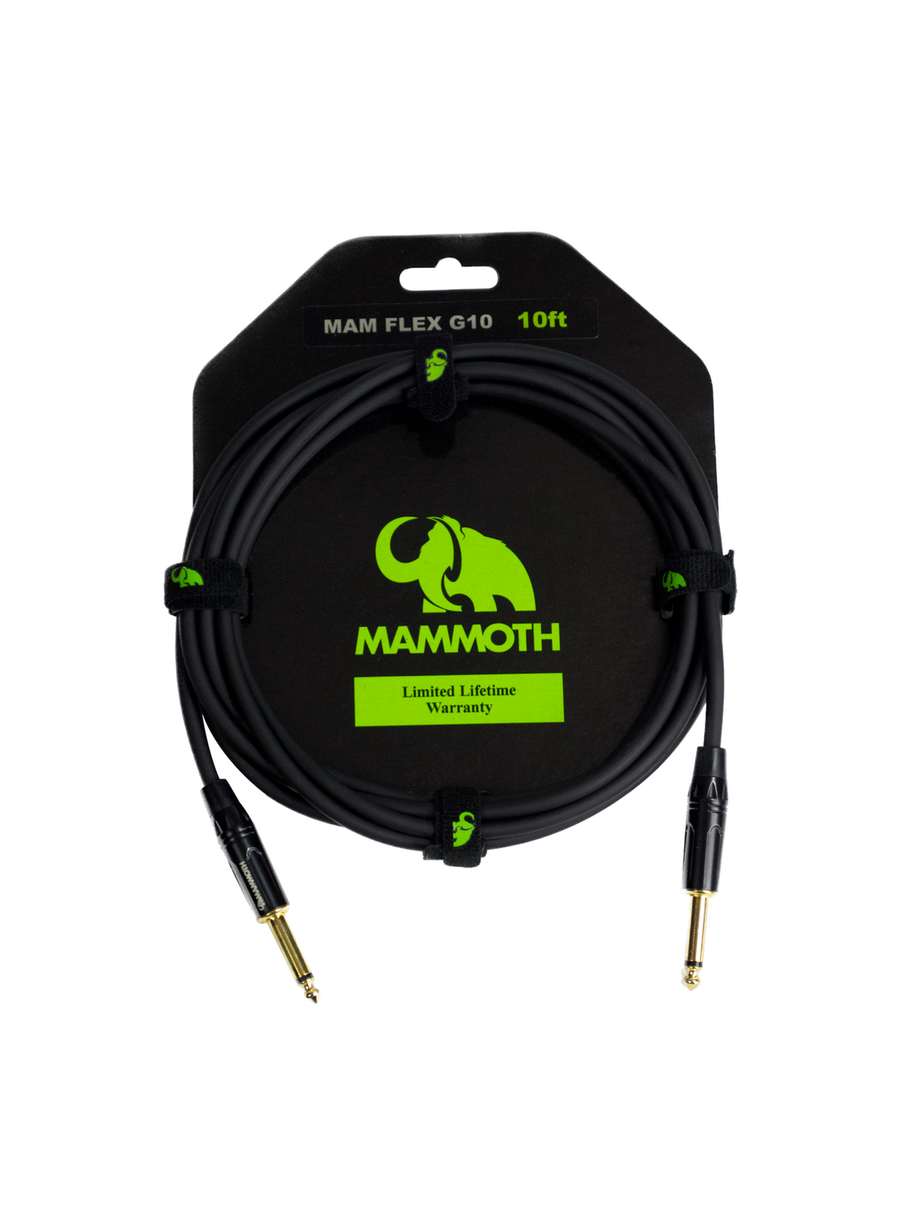 Mammoth MAM FLEX G10 Instrument Cable - 10ft (Straight 1/4" Jacks)