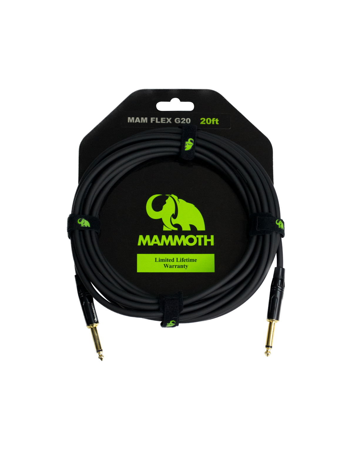 Mammoth MAM FLEX G20 Instrument Cable - 20ft (Straight 1/4" Jacks)