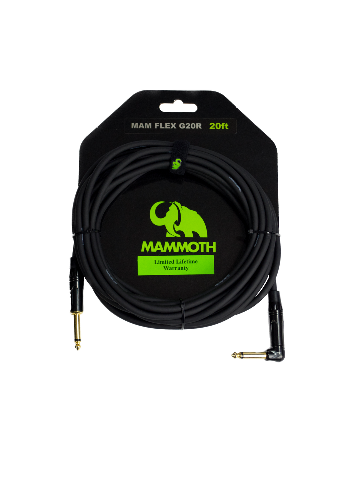 Mammoth MAM FLEX G20R Instrument Cable - 20ft (Straight - RA Jack)