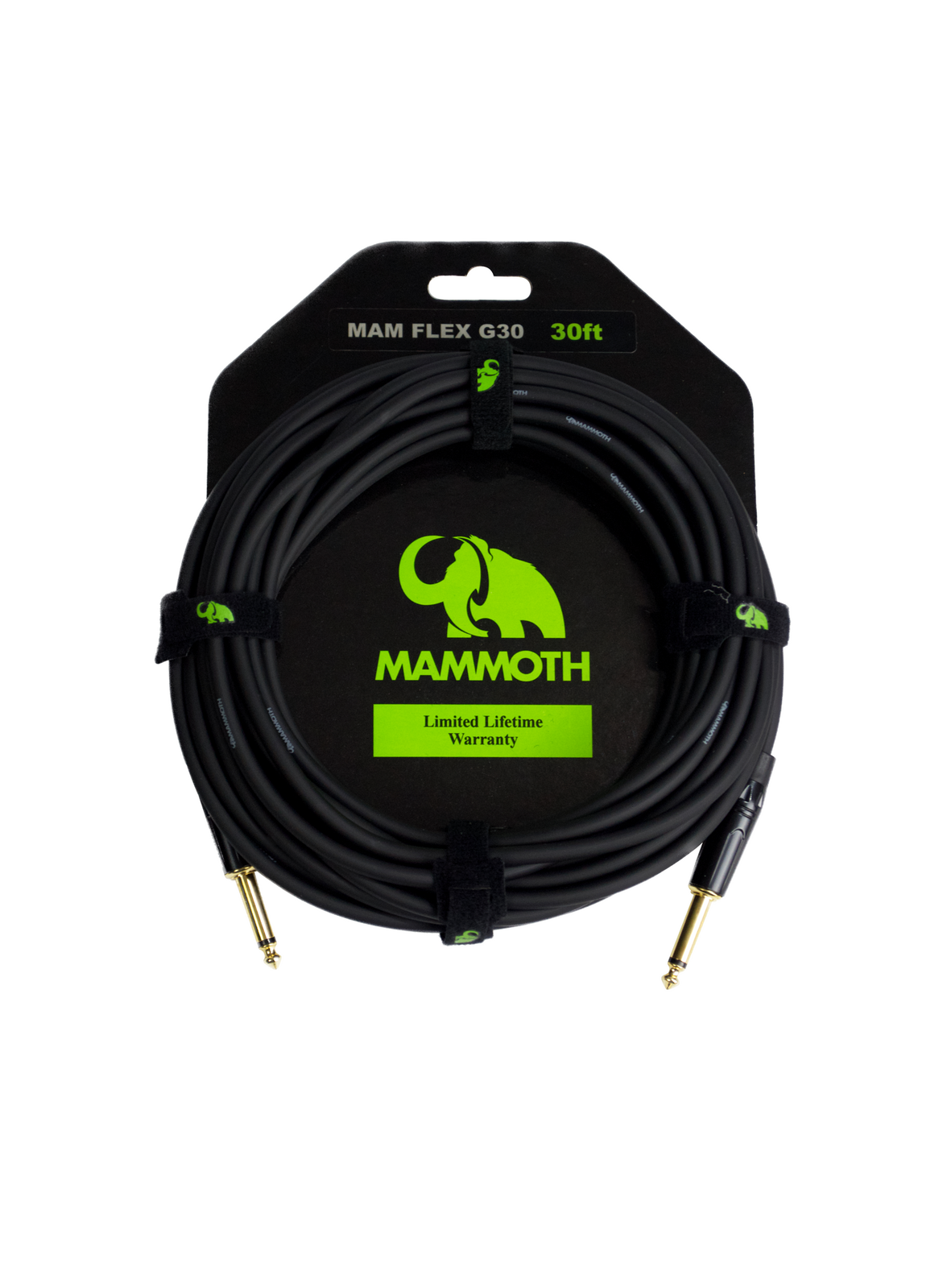 Mammoth MAM FLEX G30 Instrument Cable - 30ft (Straight 1/4" Jacks)