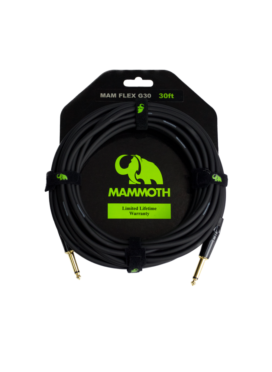 Mammoth MAM FLEX G30 Instrument Cable - 30ft (Straight 1/4" Jacks)