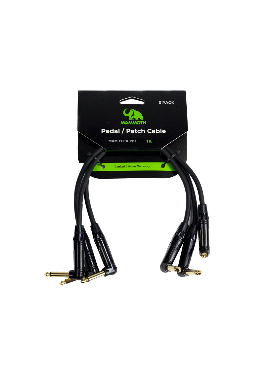Mammoth MAM FLEX PP1 Pedal Patch Cables - 3-pack - 1ft