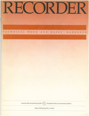 Ameb Recorder Technical Workbook