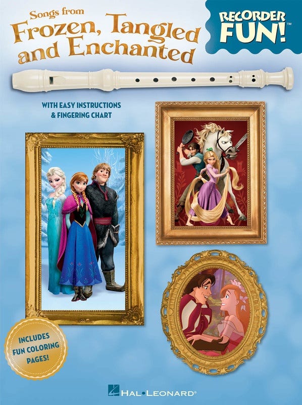 Songs from Frozen Tangled and Enchanted - Recorder (HAL LEONARD)