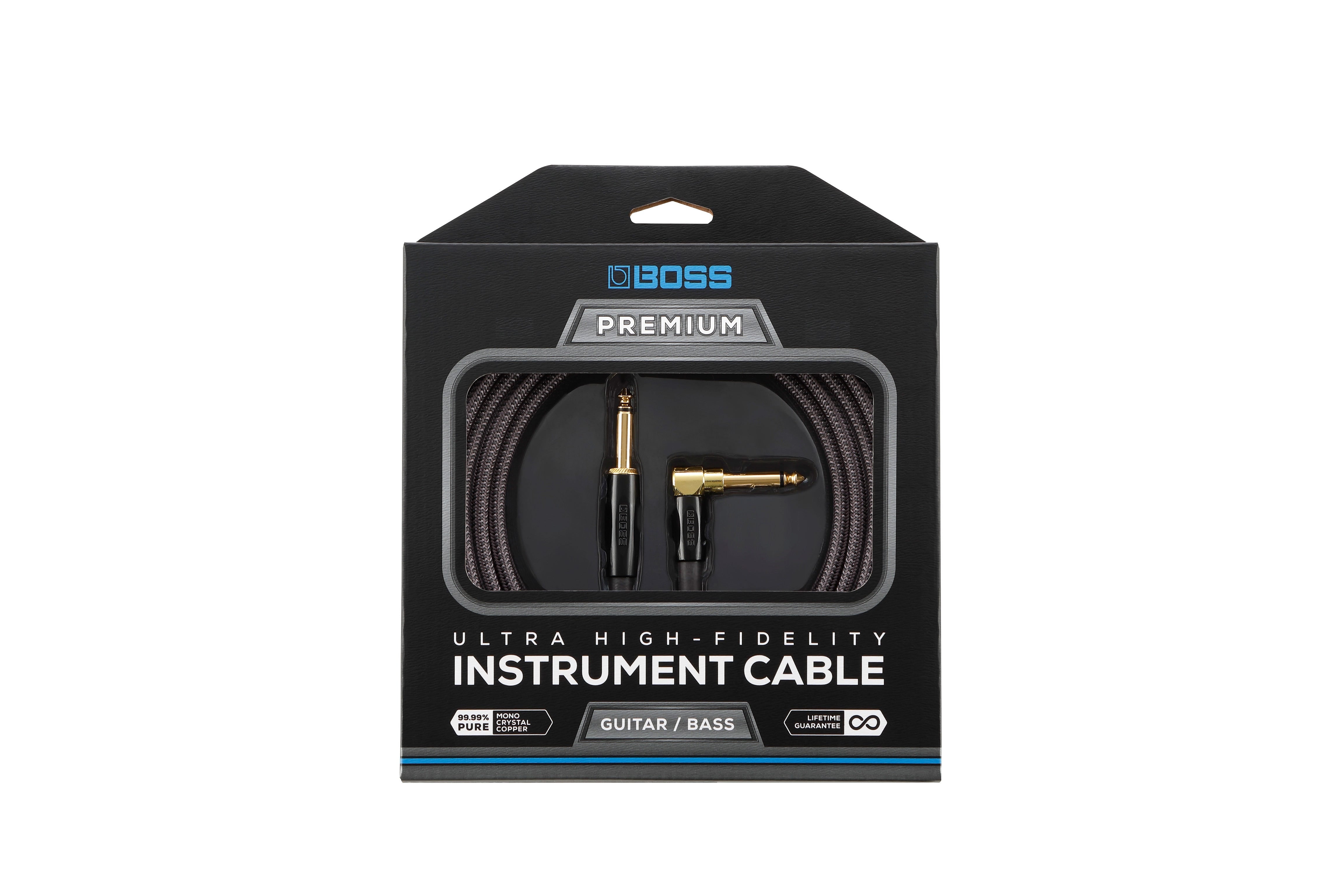 Boss BIC-P10A Premium Instrument Cable - 10ft (Straight - Angled ...
