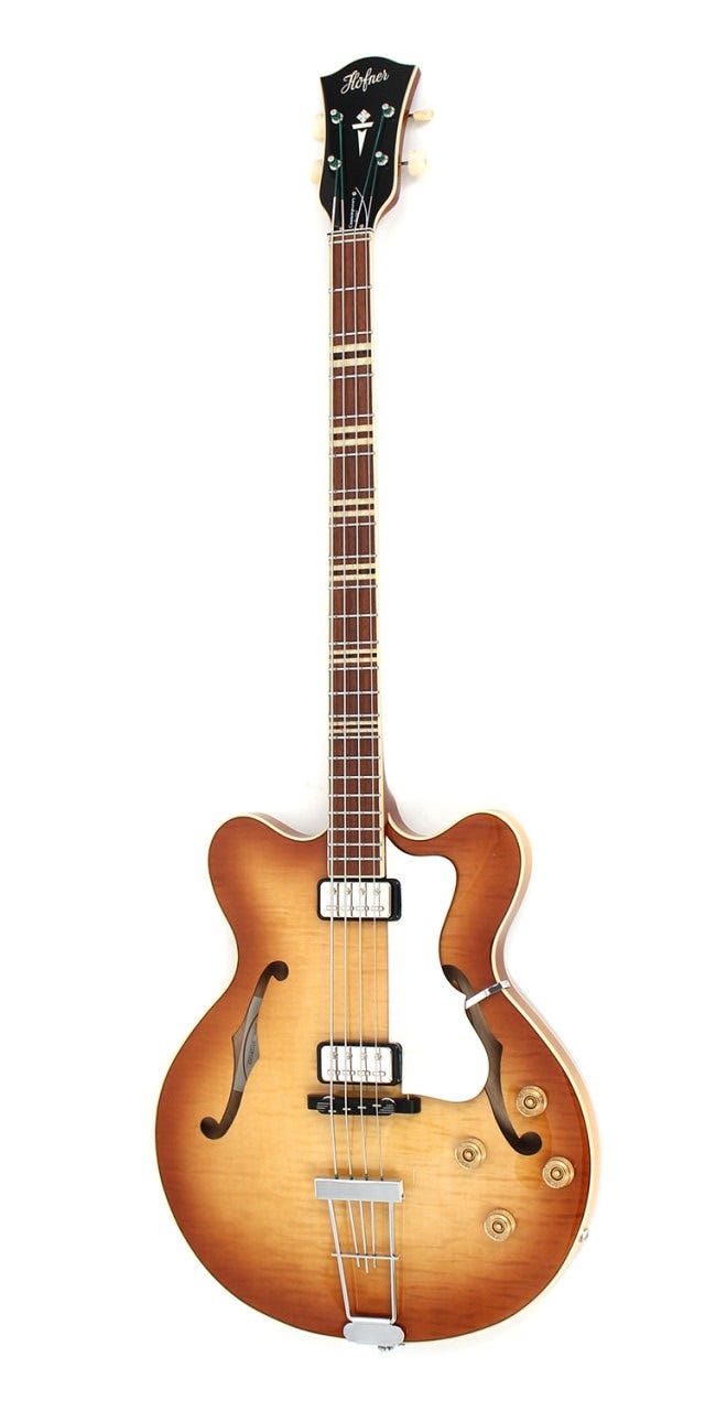 Hofner Verythin Bass CT Semi-Hollow Electric Bass - Sunburst