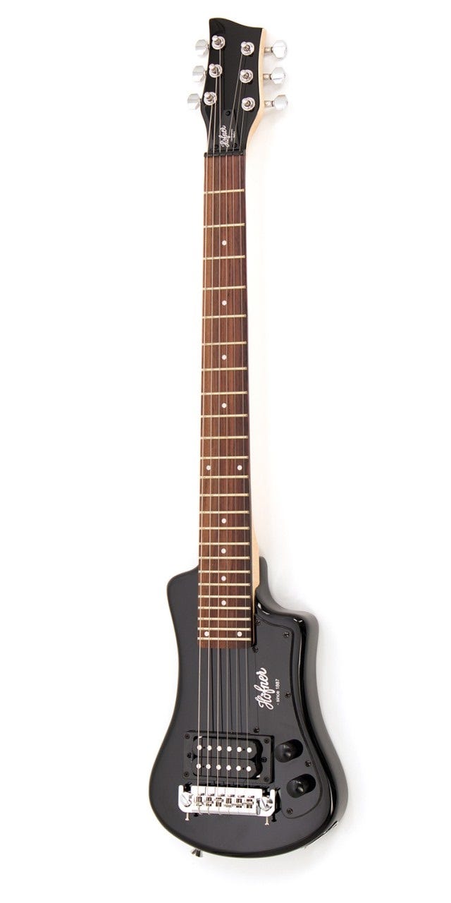 Hofner Shorty Electric Guitar w/Bag - Black