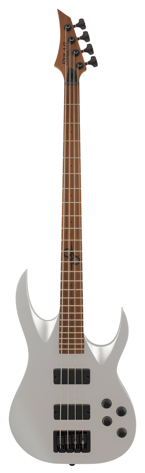 Solar AB2.4S 4-String Bass Guitar - Silver Matte