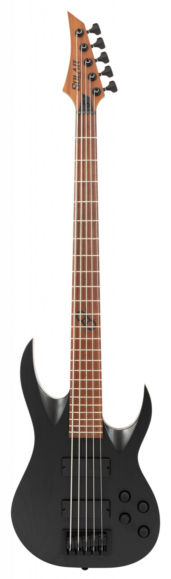Solar AB2.5BOP 5-String Electric Bass Guitar - Black Open Pore Matte