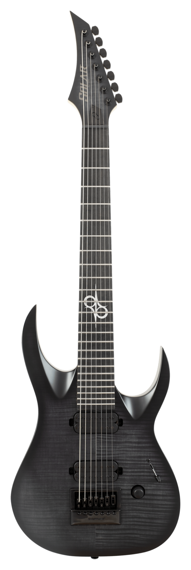 Solar AB2.7ET FBB 7-String Electric Guitar - Flame Black Burst Matte