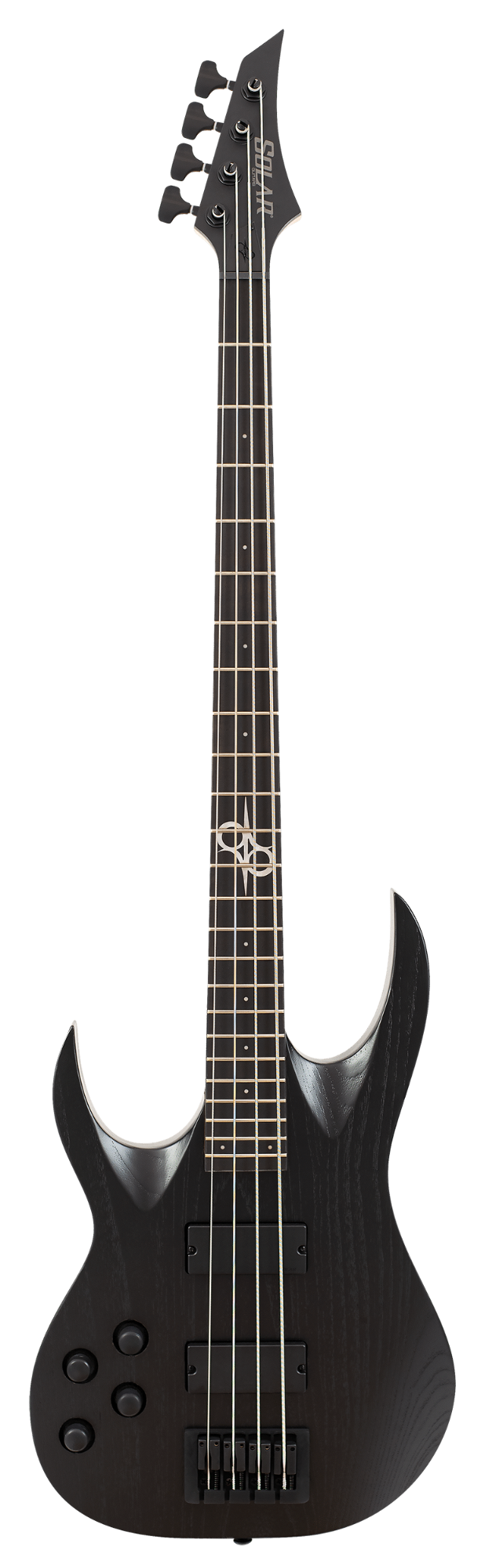 Solar AB2.4BOP LH 4-String Bass Guitar -Black Open Pore Matte - Left Handed