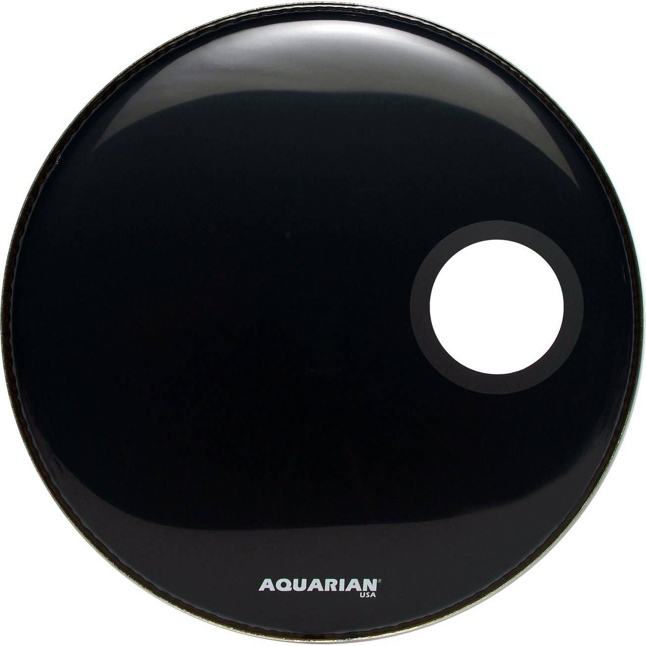 Aquarian 22 Inch Bass Drum Head Black S/Hole Smptcc22Bbk Ported