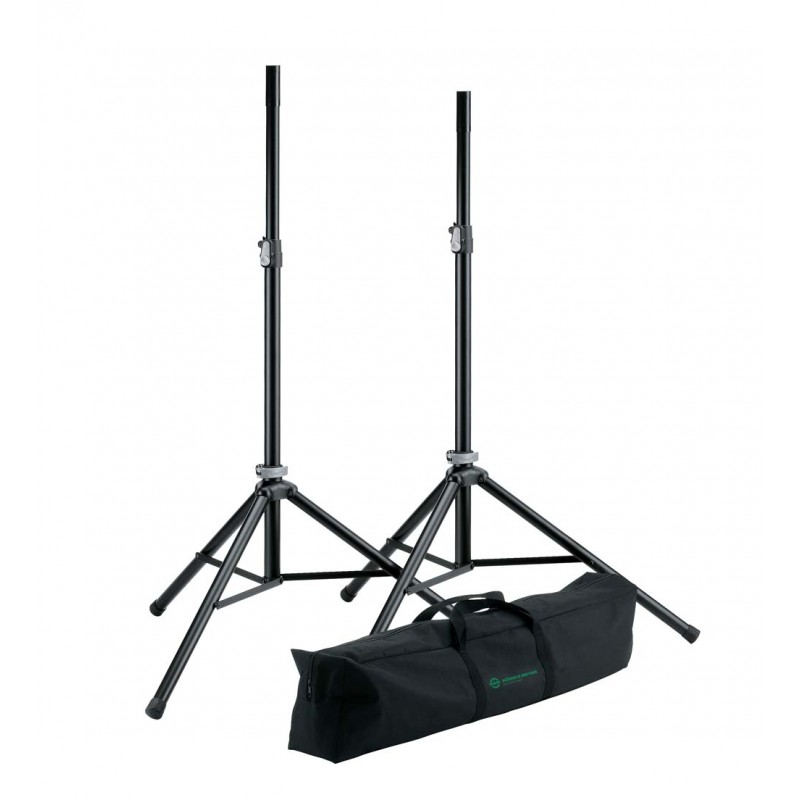 K&M KM21449 2xSpeaker Stands w/Bag - Aluminium