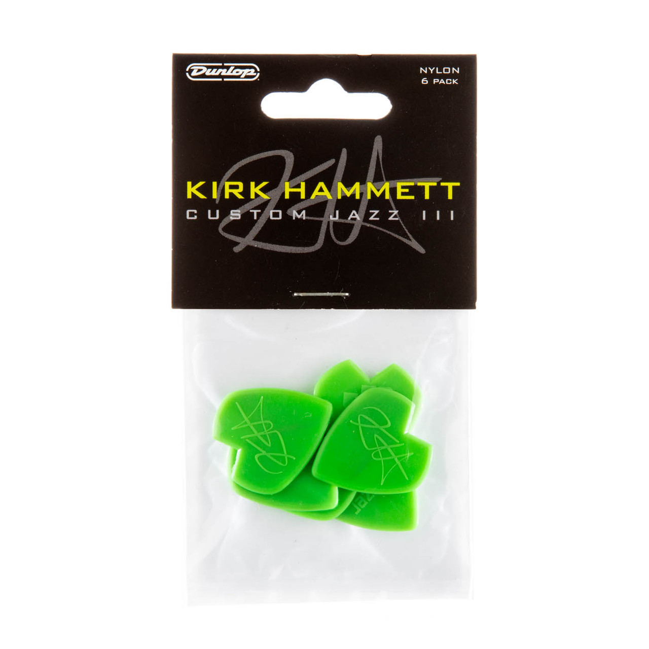Jim Dunlop Kirk Hammett Jazz III Player Pack - 6pcs - Bright Green