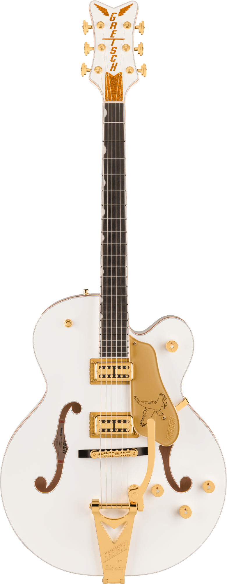 Gretsch Falcon Hollow Body with String-Thru Bigsby and Gold Hardware - Ebony Fingerboard - White