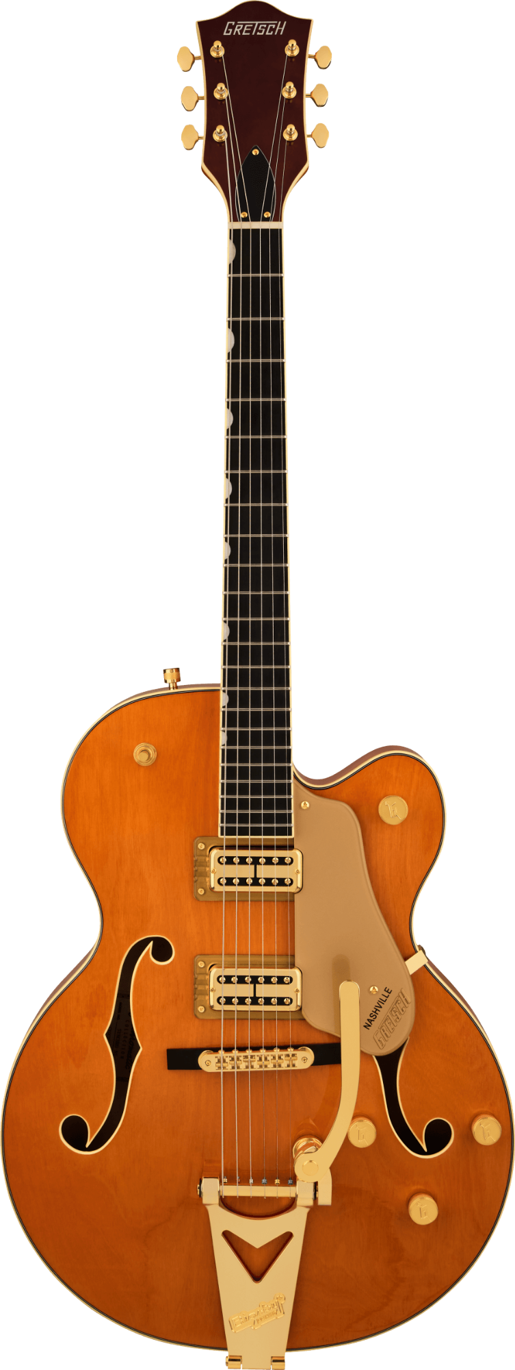 Gretsch Synchromatic Nashville Hollow Body Single-Cut with Bigsby - Ebony Fingerboard - 50's Orange Stain