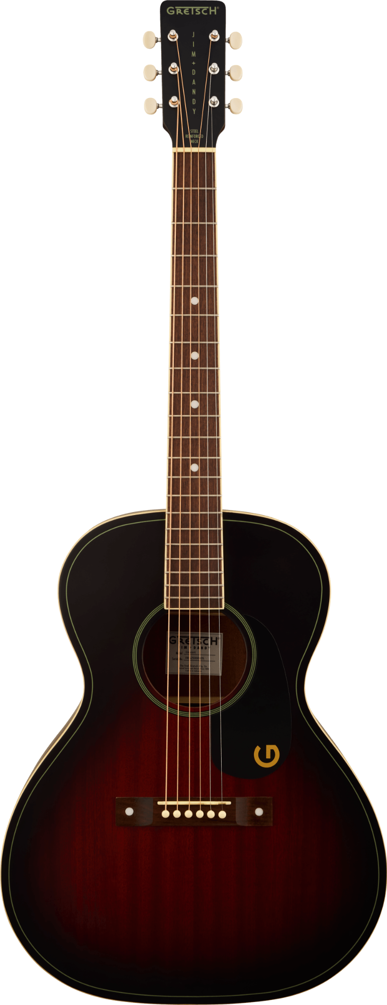 Gretsch Jim Dandy Concert - Walnut Fingerboard - Black Pickguard - Deep Cherry Burst