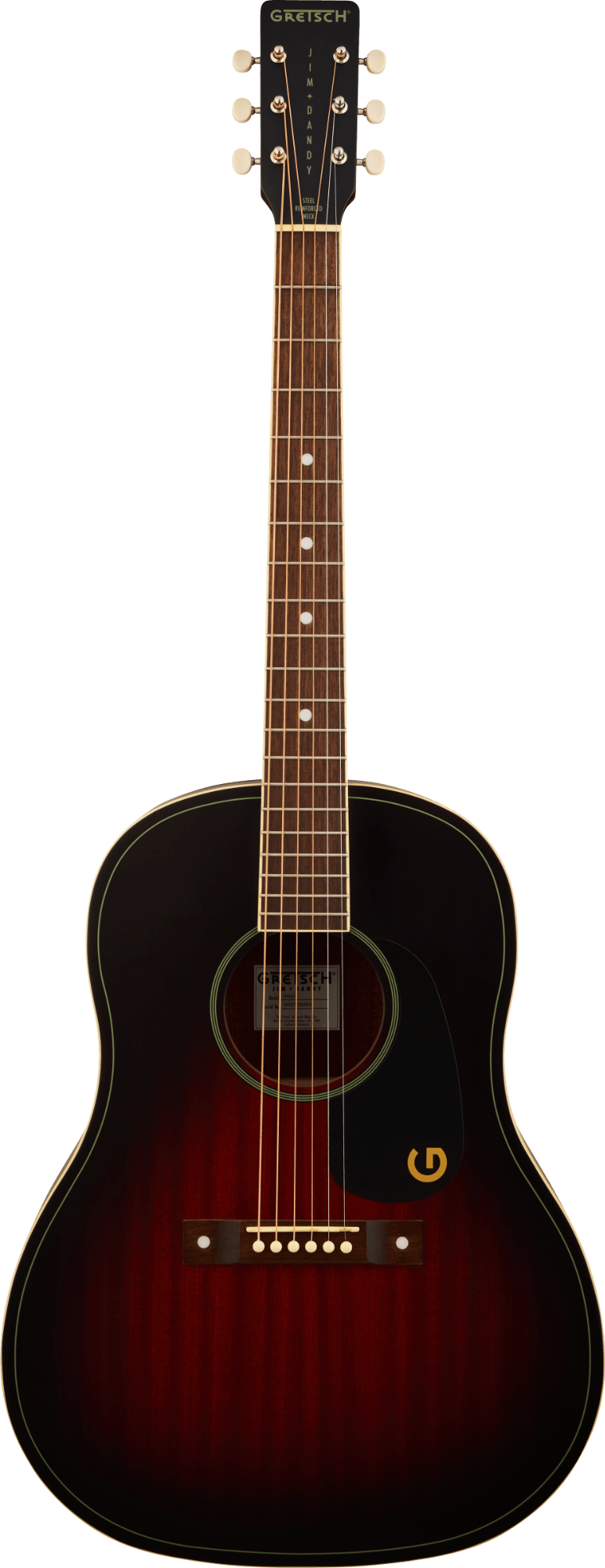 Gretsch Jim Dandy Dreadnought - Walnut Fingerboard - Black Pickguard - Deep Cherry Burst