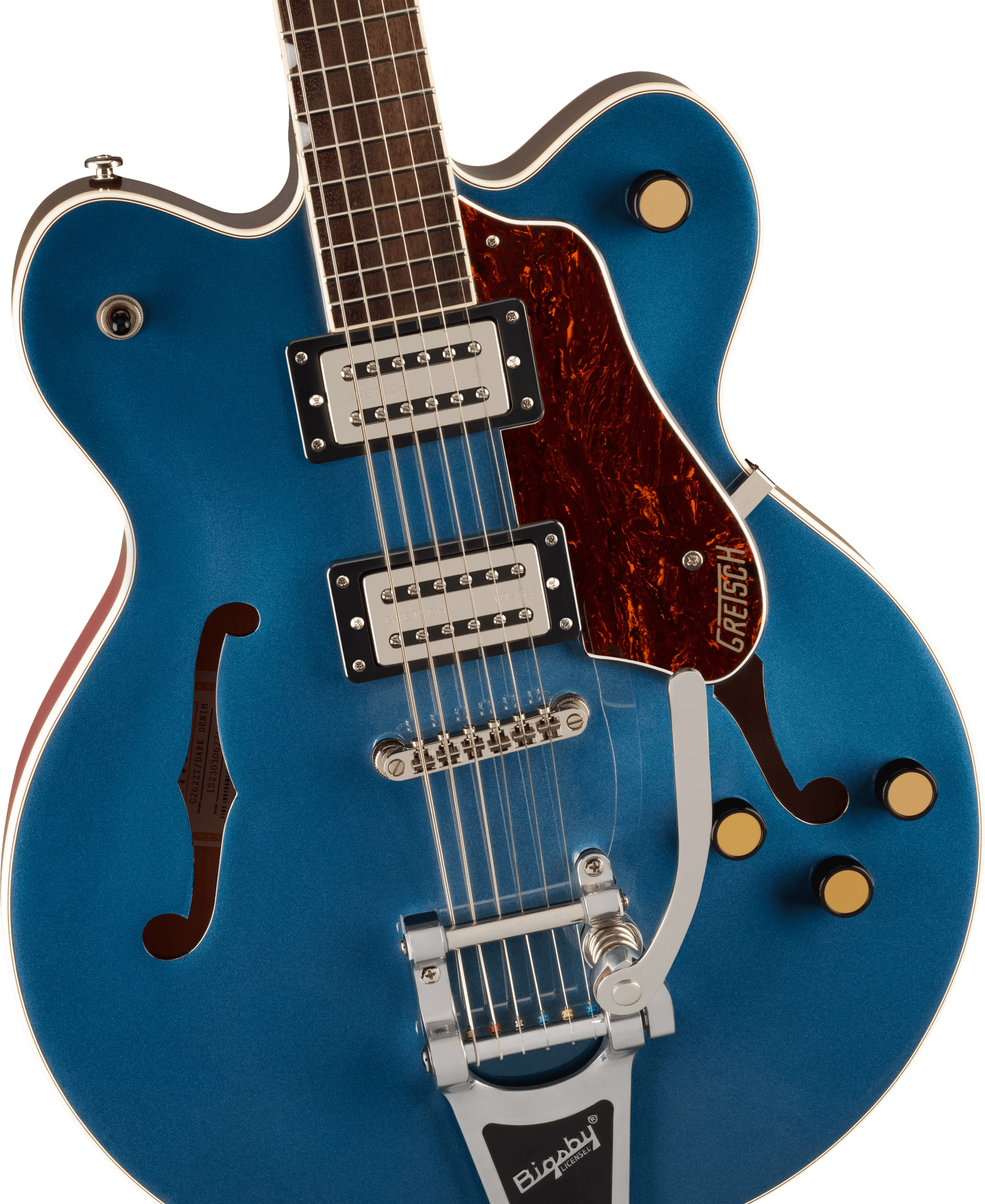 Gretsch G2622T Streamliner Center Block Double-Cut with Bigsby - Laurel Fingerboard - Broad’Tron BT-3S Pickups - Dark Denim