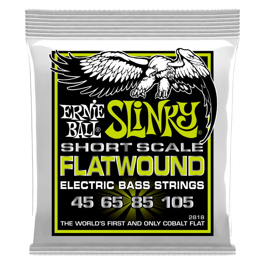 Ernie Ball Regular Slinky Flatwound Short Scale Electric Bass Strings 45-105 Gauge