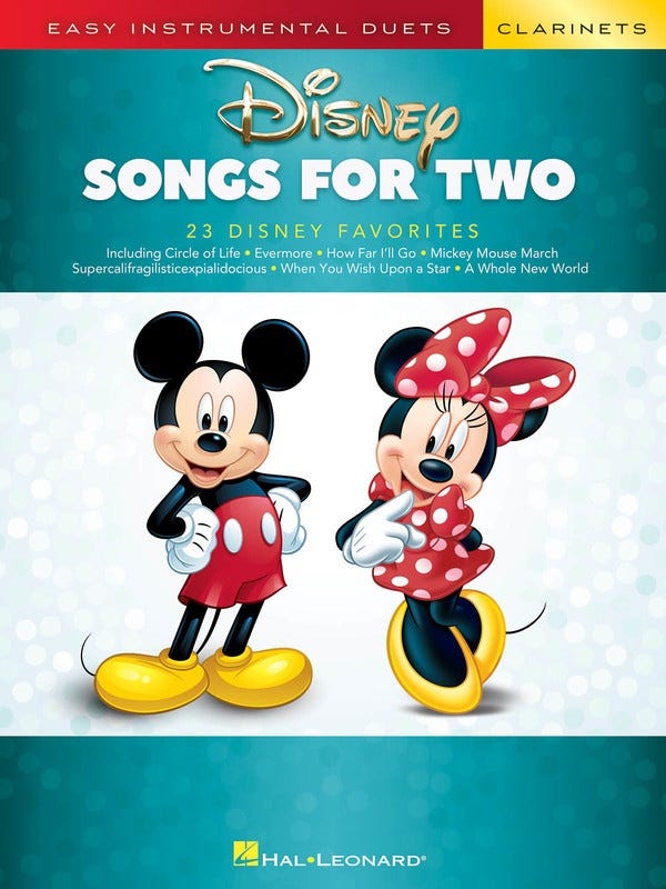 Disney Songs for Two Clarinets (Hal Leonard)