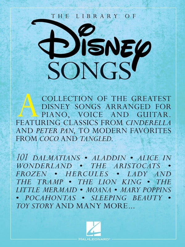 The Library of Disney Songs PVG / (Hal Leonard)