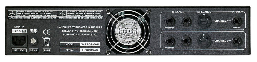 Fryette Amplification Two/Ninety/Two Master-Built 90w Stereo Power Amplifier G2902S-230VAU