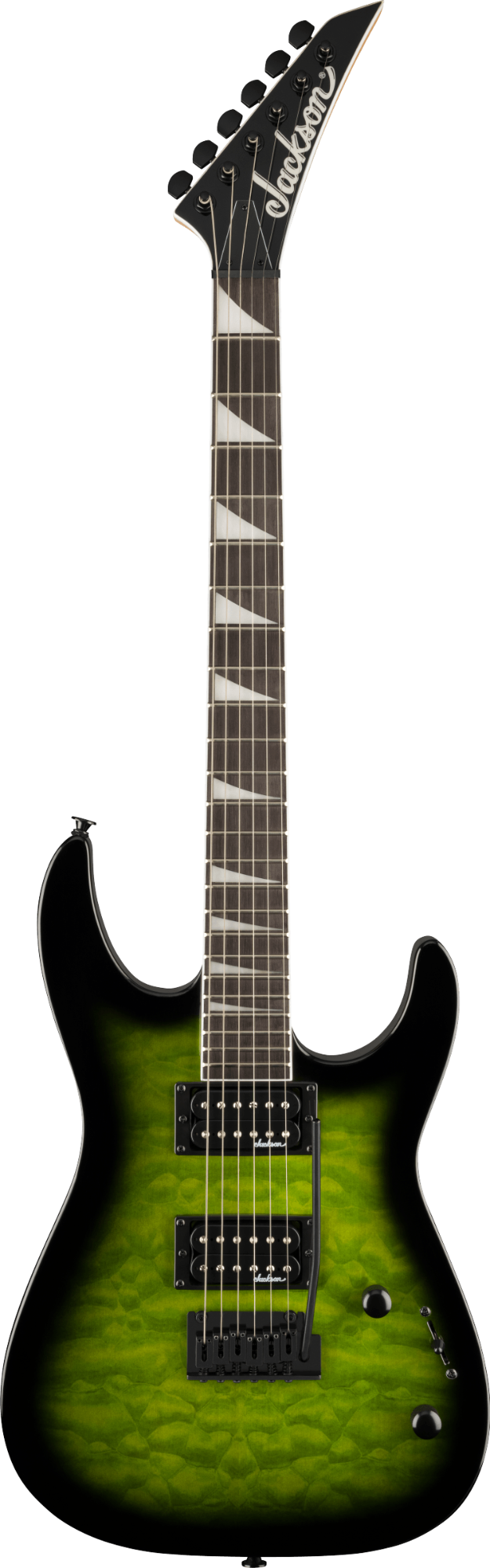 Jackson JS Series Dinky JS20 DKQ 2PT - Amaranth Fingerboard - Transparent Green Burst