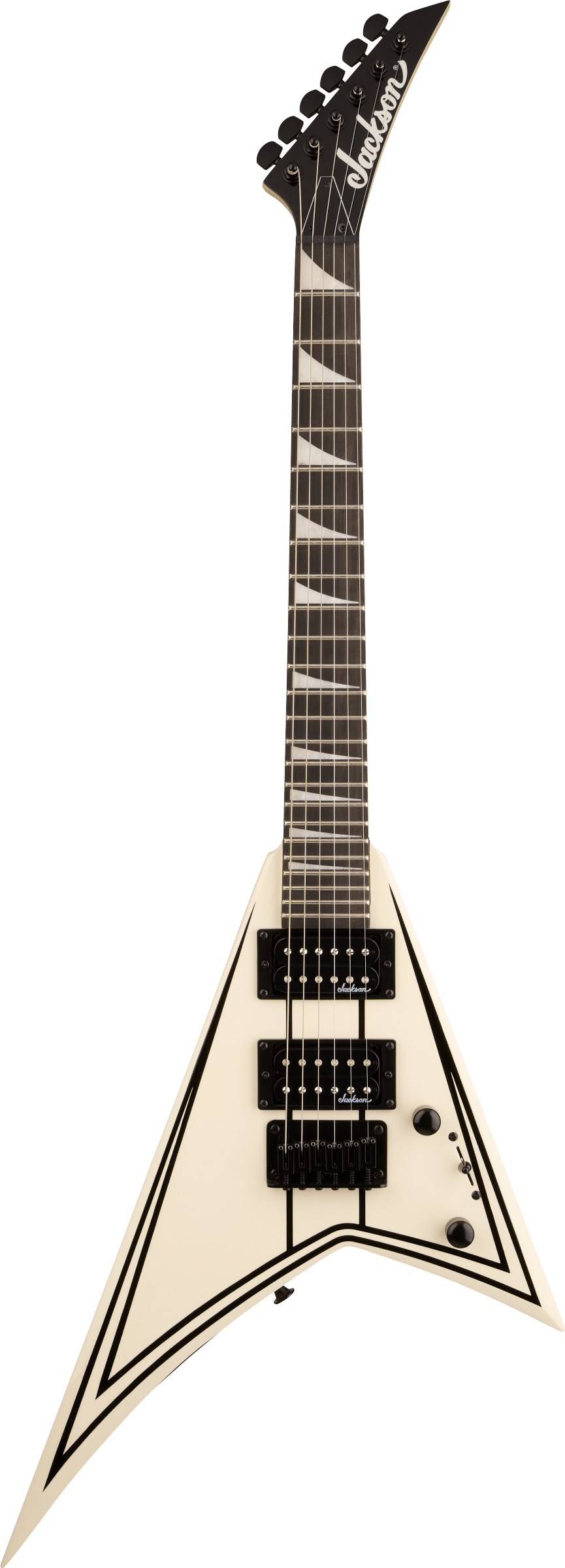 Jackson JS Series RR Minion JS1XM - Amaranth Fingerboard - Snow White with Black Pin Stripes