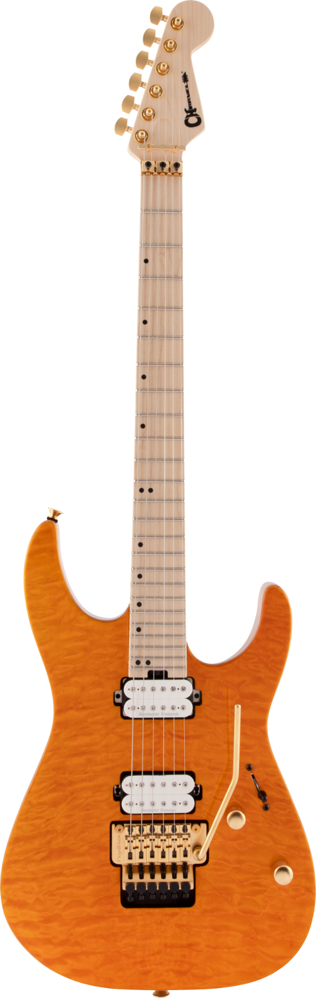Charvel Pro-Mod DK24 HH FR M Mahogany w/Quilt Maple - Dark Amber