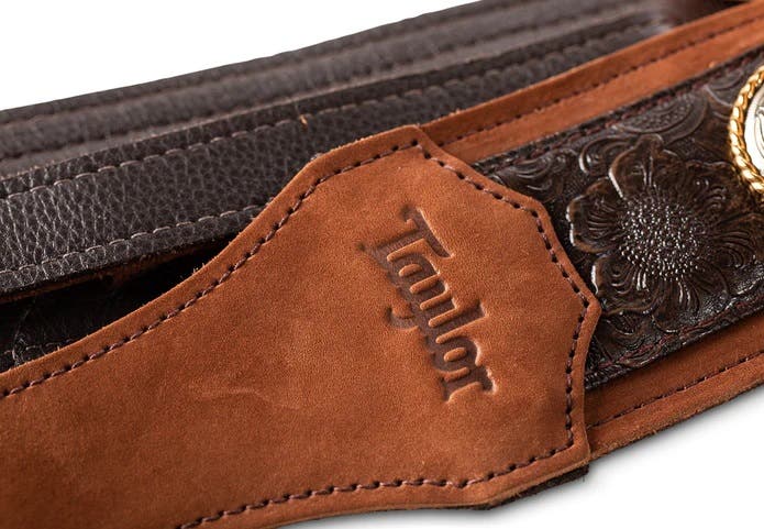 Taylor Grand Pacific Brown Leather/Nickel Concho 3" Guitar Strap