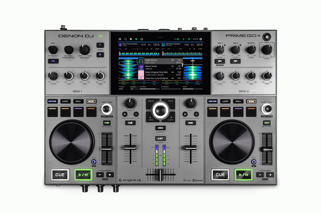 Denon Prime GO + 2-Deck Rechargeable Smart DJ Console