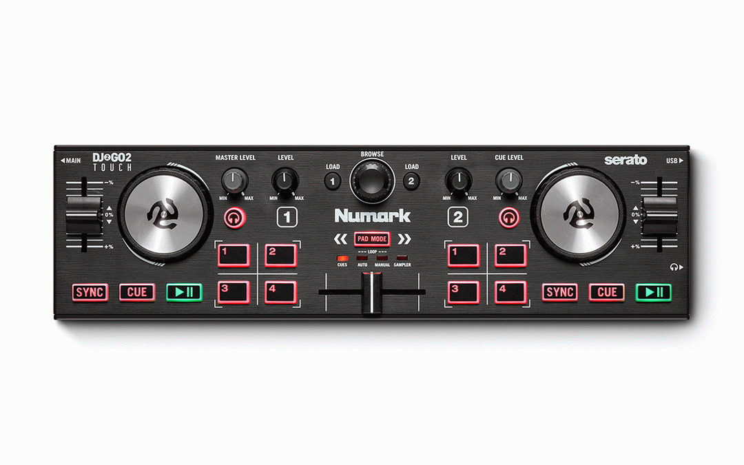 Numark DJ2GO2 Touch Pocket DJ Controller w/ Capacitive Touch Jog Wheels