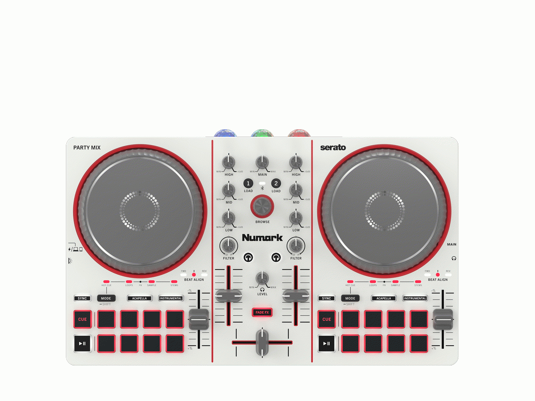Numark Party Mix III DJ Controller w/Built-in Light Show - Cream