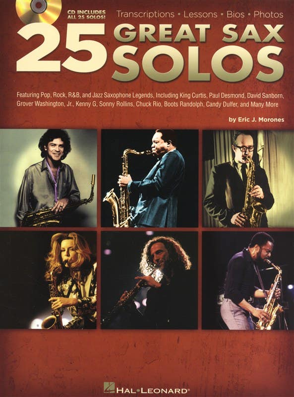 25 Great Sax Solos Tenor Alto Or Bar Sax Bk/Cd
