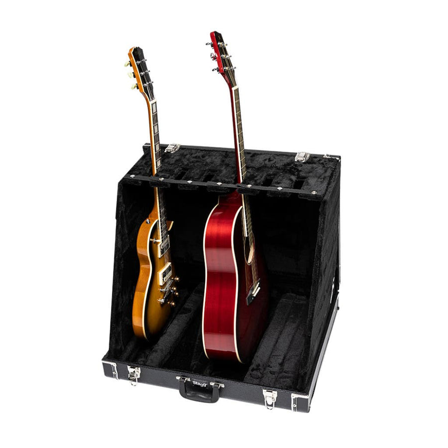 Stagg GDC-6 Portable Guitar Rack Case (holds Electric + Acoustic Guitars)