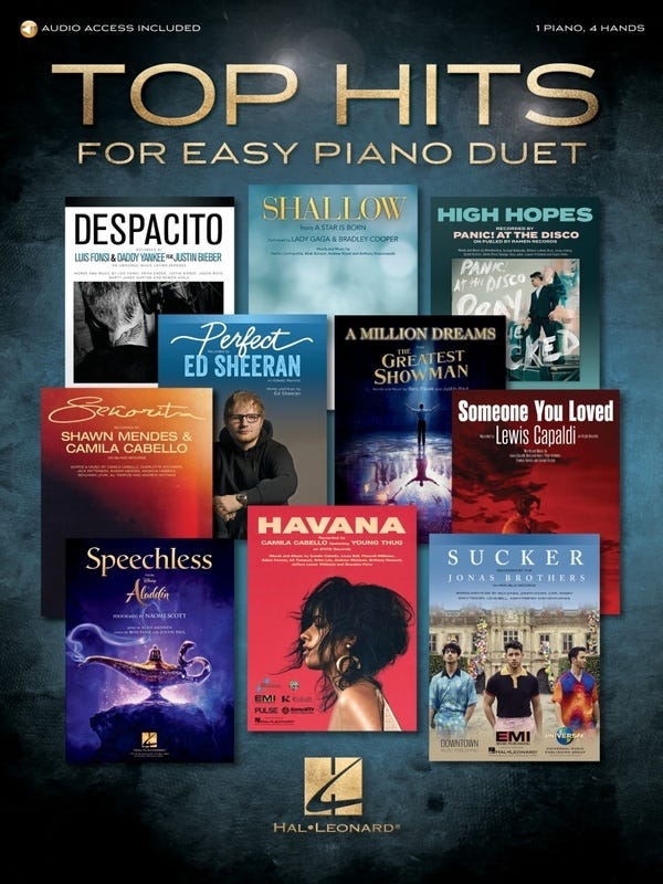 Top Hits For Easy Piano Duet
