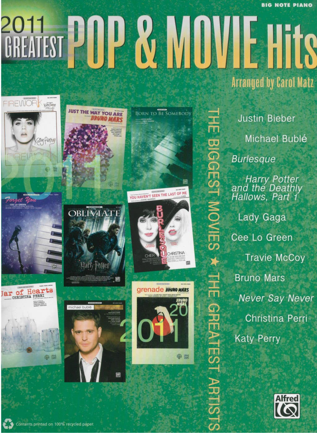 2011 Greatest Pop & Movie Hits Big Note