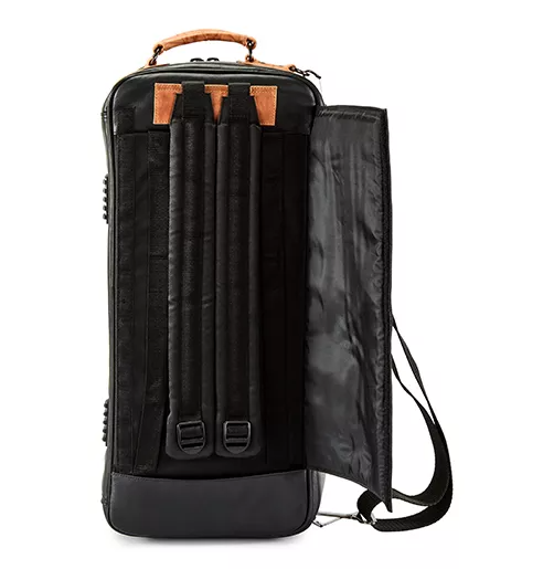 Gard Bags 4-ECLK Elite Double Trumpet Compact Gig Bag (HC+OS+BP) - Black/Brown Leather