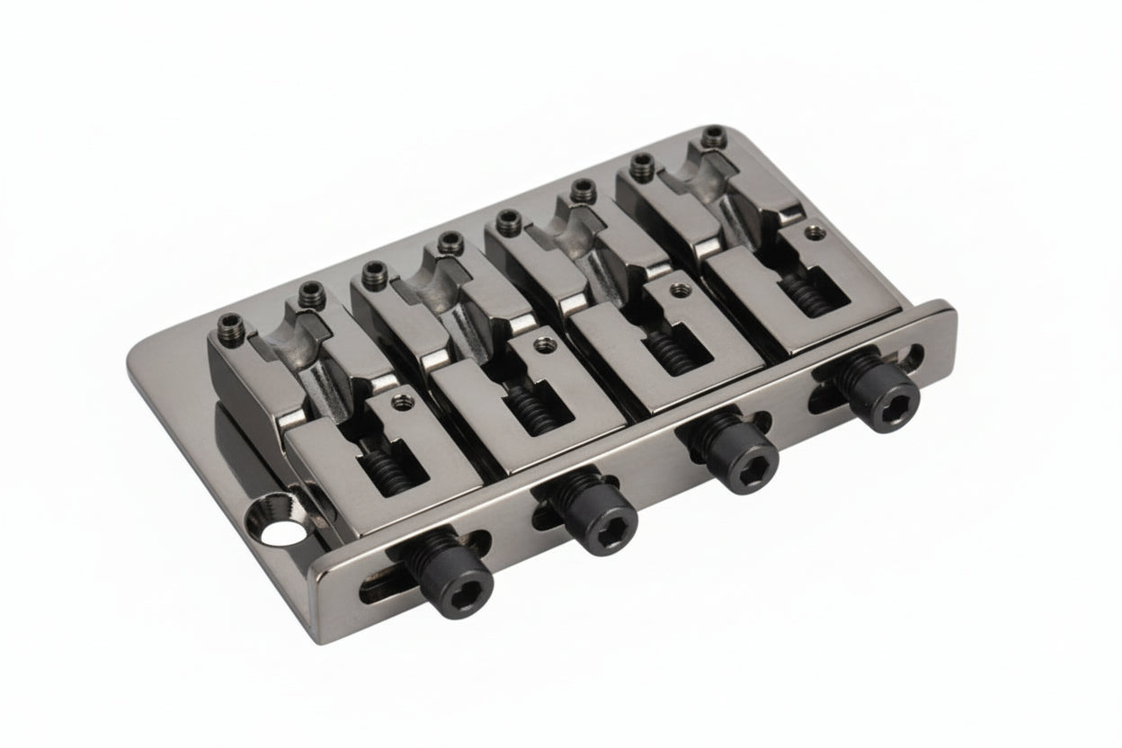 Schaller 2000-series 4-String Bass Bridge - Ruthenium (Clearance)