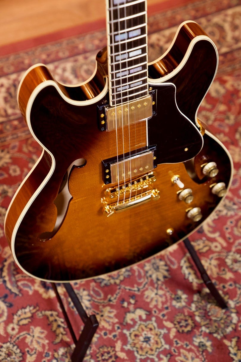 Yamaha SA2200 Handcrafted Semi Hollow Electric Guitar - Brown Sunburst (Made in Japan)