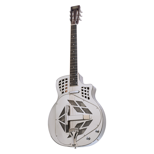Bourbon Street Tricone Cutaway Resonator w/Pickup + Case - Chrome Finish