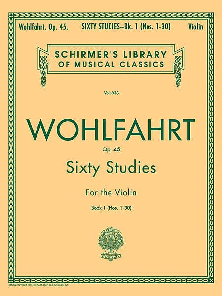 Wohlfahrt - 60 Studies Op 45 Bk 1 Violin