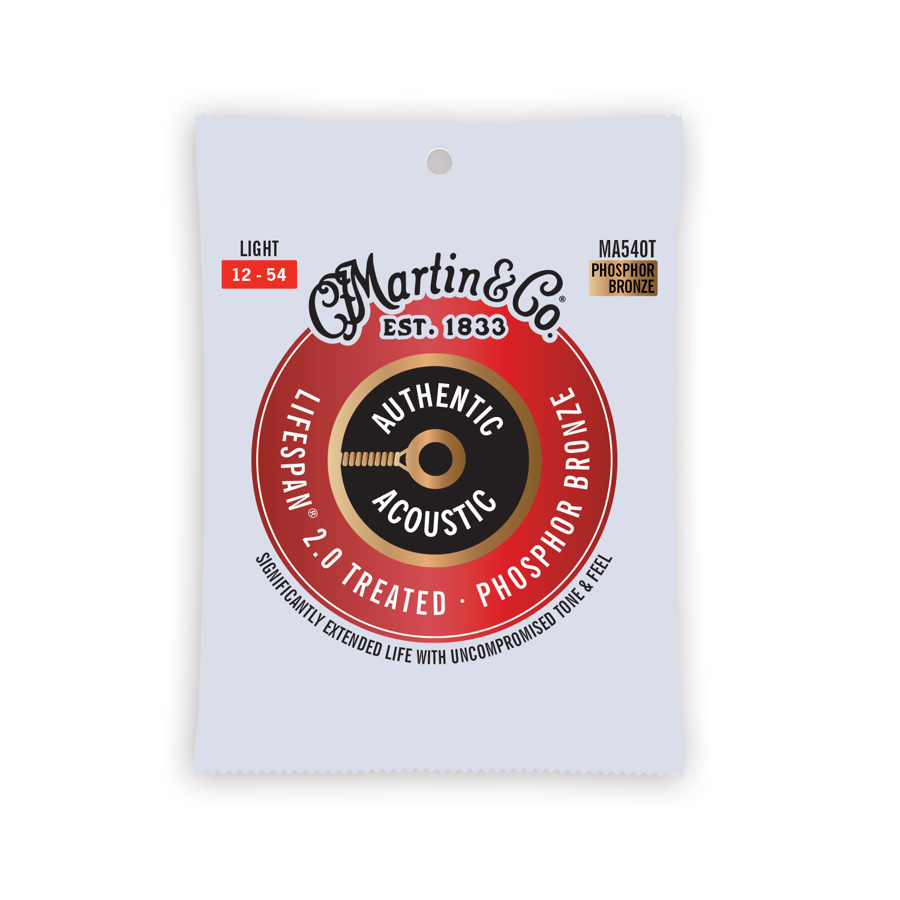 Martin Authentic Acoustic LifeSPan 2.0 92/8 Phosphor Bronze - 12-54 Light (MA540T)