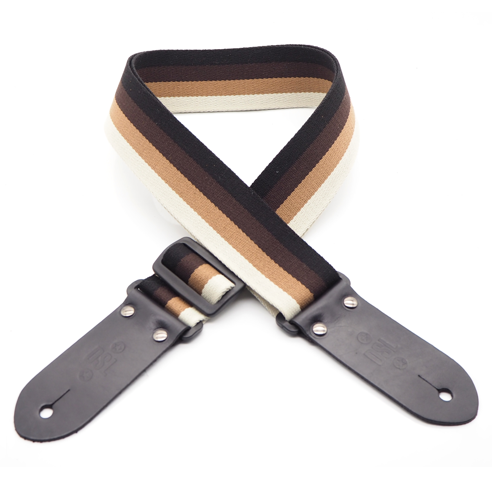 DSL 2 inch Cotton/Polyester Stripe Strap - Coffee